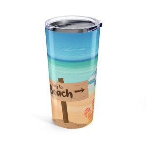 Beach Vibes Tumbler: 20oz Stainless Steel Tropical Drinkware