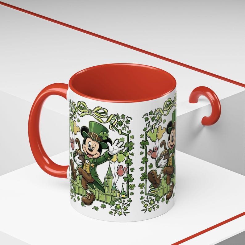 St. Patrick's Mickey Mouse Mug Accent Coffee Mug (11,15oz) | Irish Shamrock Tea Cup image 12