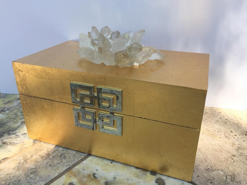 Brushed Gold Boxlarge Crystals boxJewelry DisplayRemote Etsy