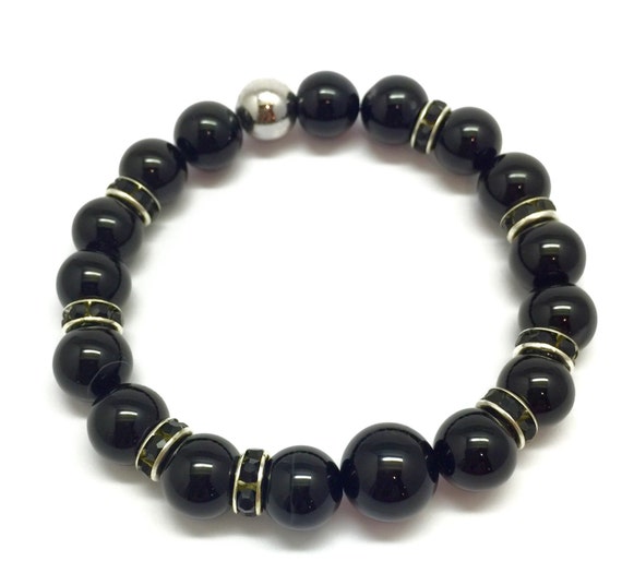 Men's bracelet Hematite, Black Onyx Bracelet, Men Bead Bracelet, Mens Bracelet, Black Bracelet, Adjustable Bracelets, Unisex bracelet