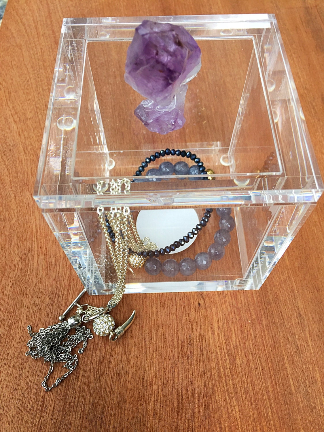 Amethyst Decorative Box, Birthstone, Amethyst Cluster, Amethyst Jewelry