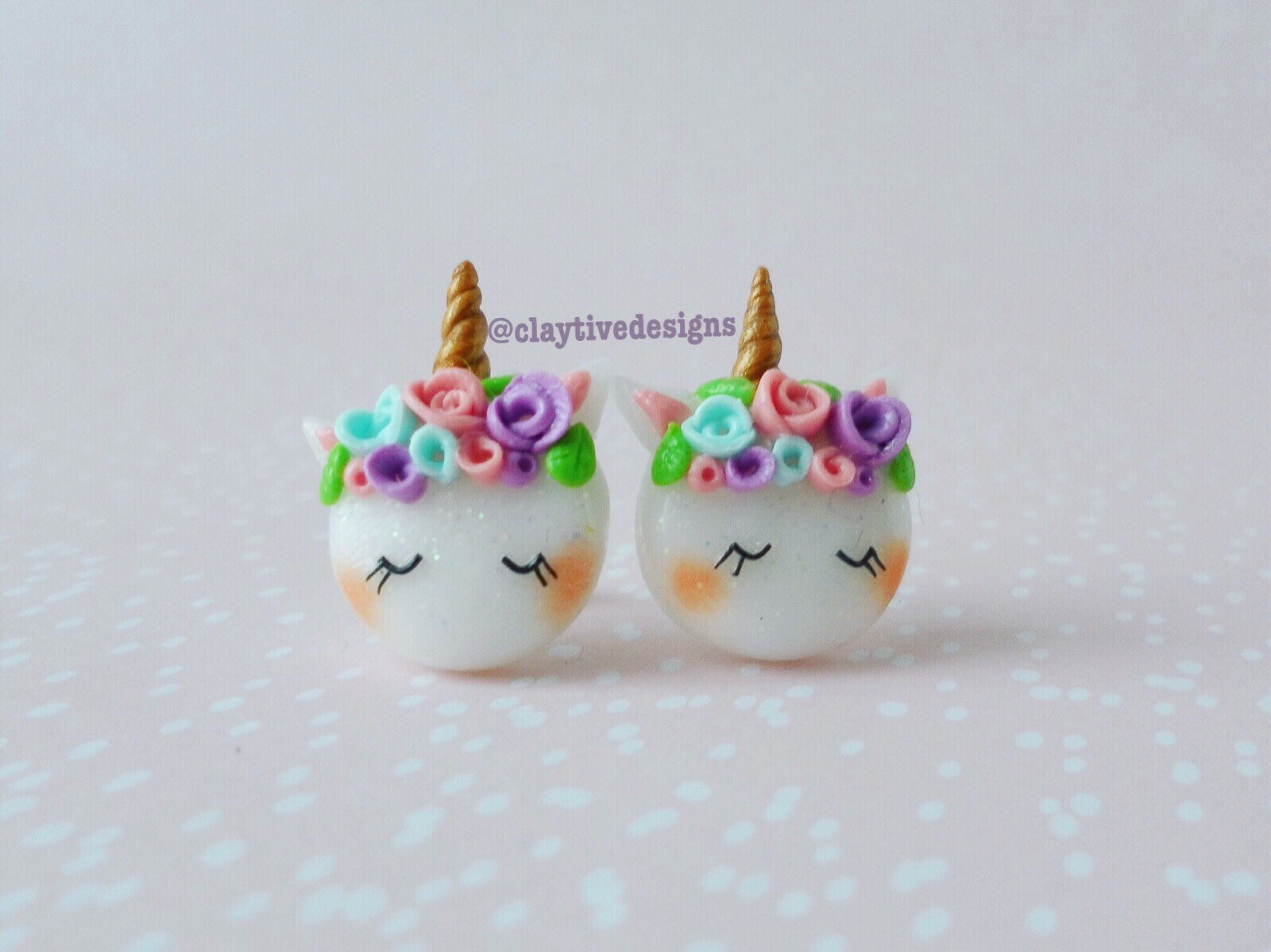 Unicorn earrings fantasy earrings polymer clay earrings Etsy