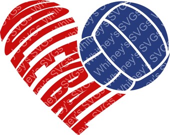 Download Volleyball Heart Svg Etsy