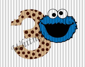 Download Cookie Monster 1st Birthday SVG DXF Cutting File | Etsy
