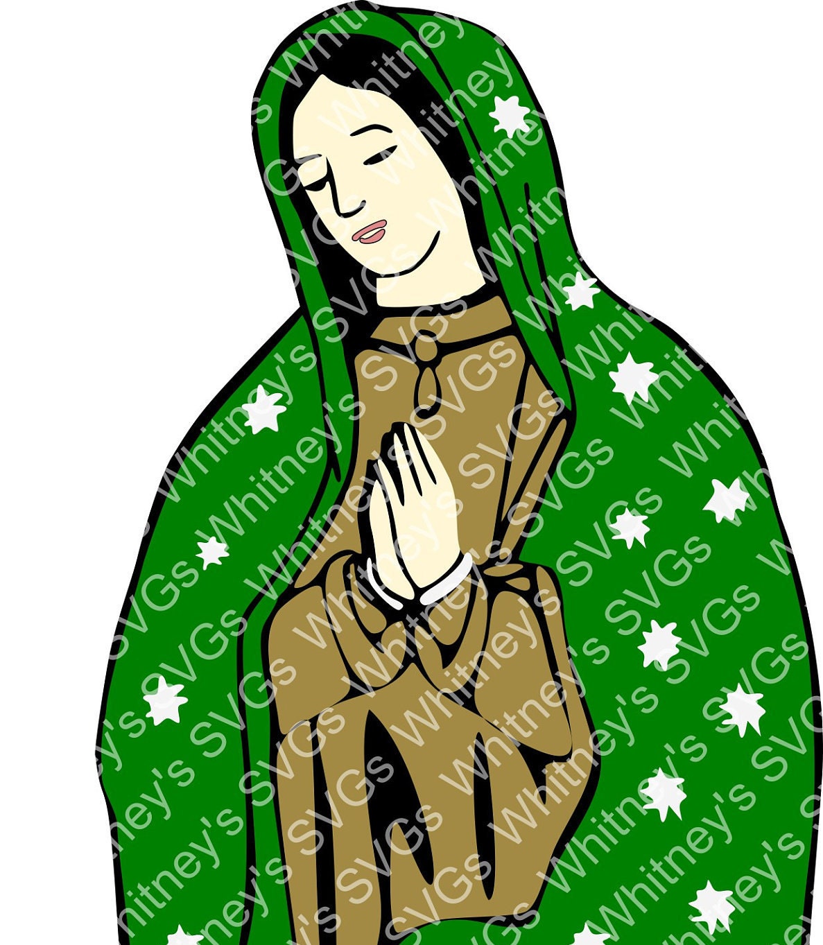 Download Virgin Mary Guadalupe Full in Gold Dress SVG DXF Cutting File | Etsy