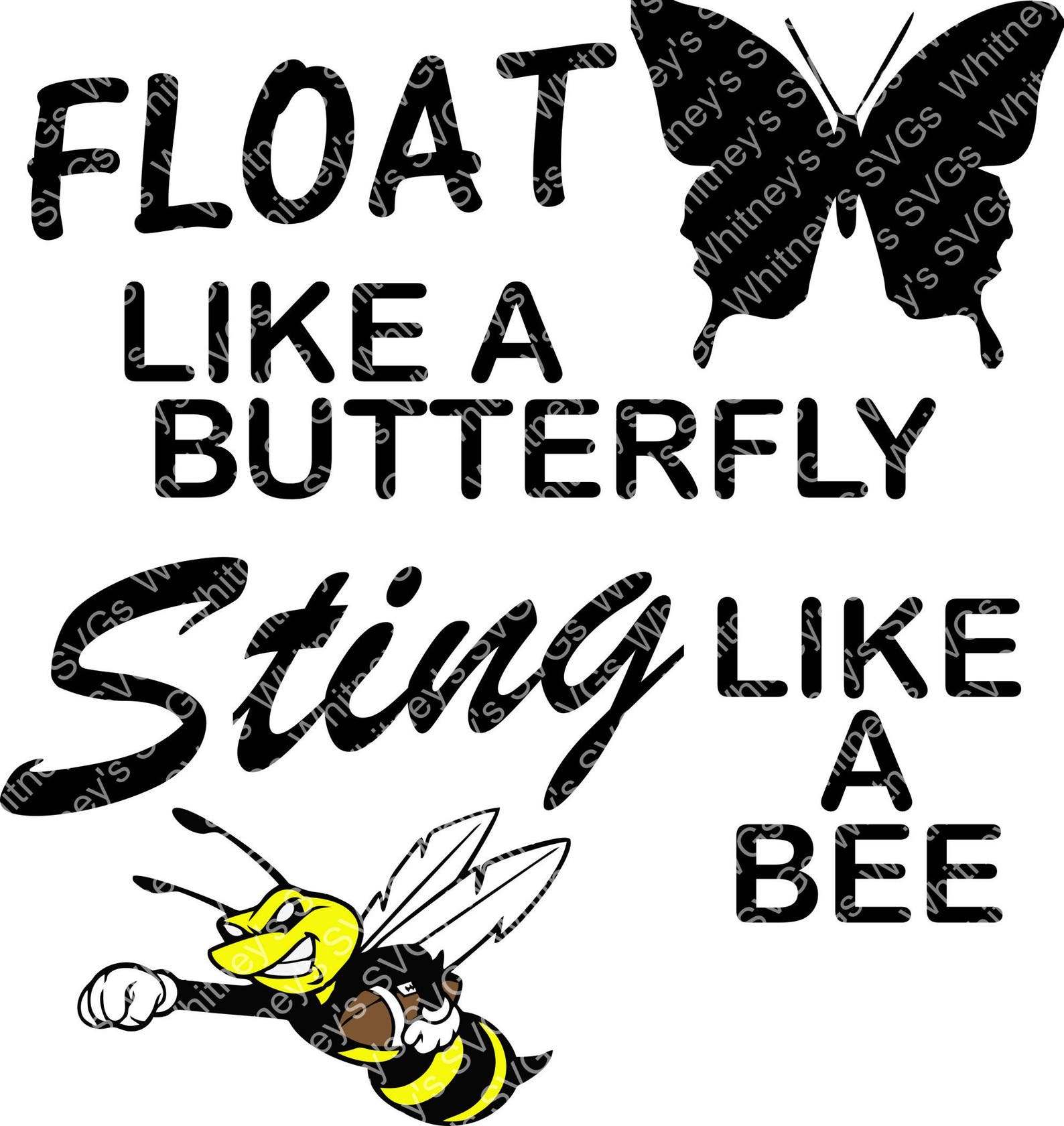Fly Like A Butterfly Sting Like A Bee Manhwa Float Like a Butterfly Sting Like a Bee SVG DXF Cutting File | Etsy