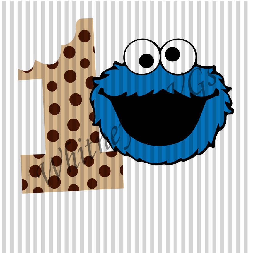 cookie monster 1st birthday svg dxf cutting file etsy