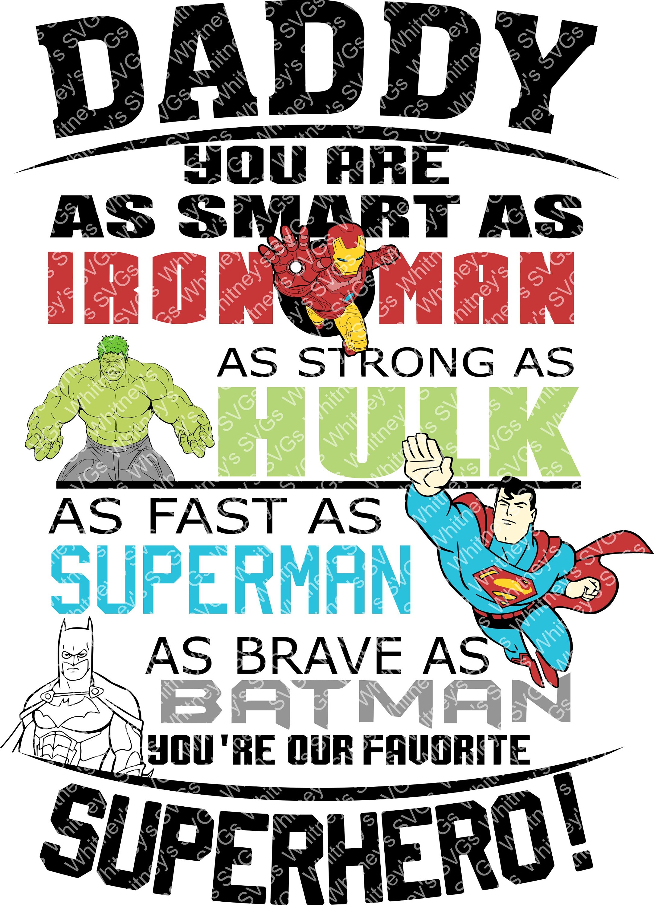 Daddy You Are As Smart as Iron Man As Strong As Hulk As Fast Etsy