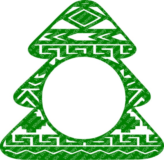 Download Aztec Christmas Tree Monogram SVG DXF Cutting File | Etsy
