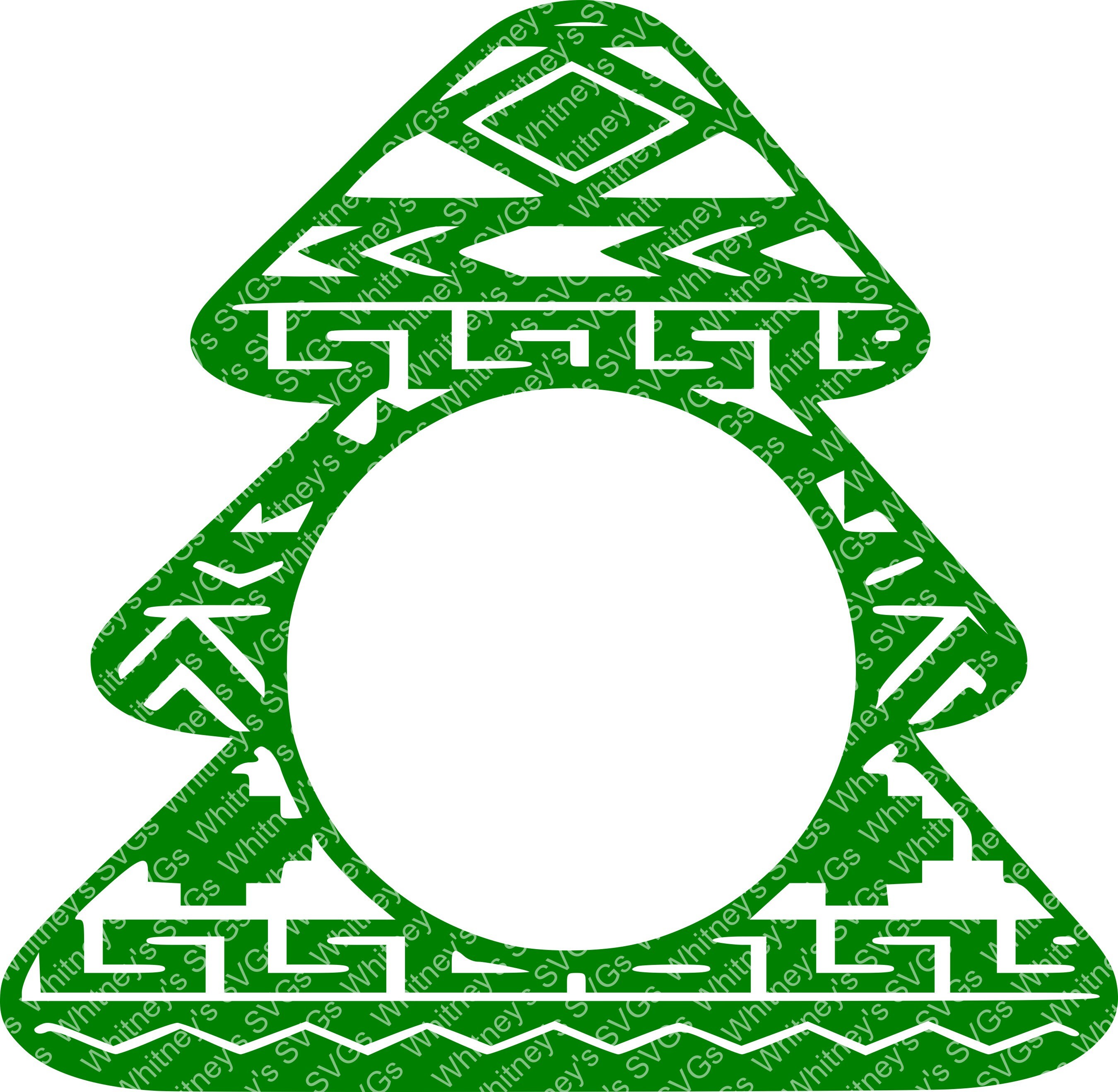 Download Aztec Christmas Tree Monogram SVG DXF Cutting File | Etsy