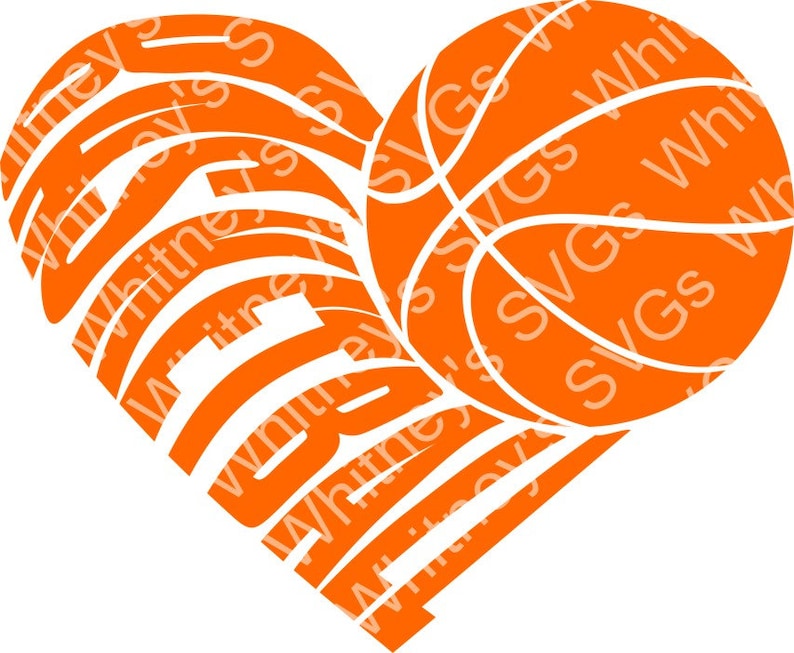 Download Basketball Heart SVG DXF Cutting File | Etsy