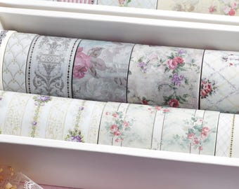 The Spring Garden Washi Tape Collection *SHOP EXCLUSIVE* 10 Vintage Wallpaper Tapes by Wintertime Crafts for Journaling, Gift Set