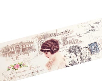 French Elegance Washi Tape *SHOP EXCLUSIVE* Vintage Edwardian Ladies and Fashion Tape with Liner by Wintertime Crafts for Journaling