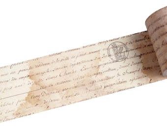 The Legacy Washi Tape *SHOP EXCLUSIVE* Stained French Script Text by Wintertime Crafts for Scrapbooks, Journaling