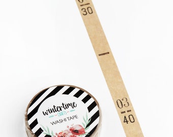 Slim Washi Tape *SHOP EXCLUSIVE* Masking Tape with Vintage German Fabric Tape by Wintertime Crafts for Scrapbooking, Journaling, Notebooks