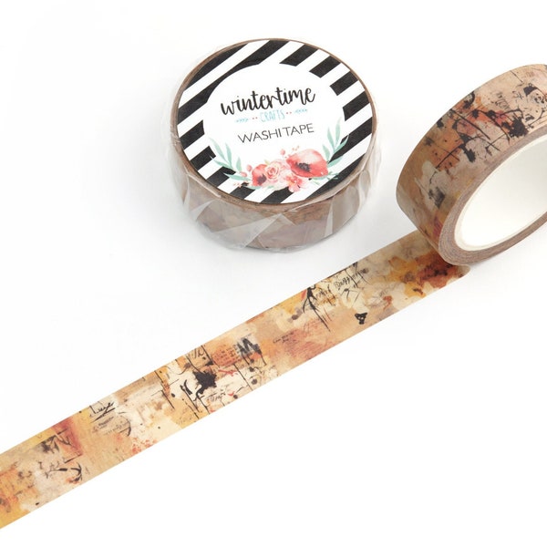 Sunkissed Washi Tape *SHOP EXCLUSIVE* Grunge Grafitti Style Tape by Wintertime Crafts for Journaling, Scrapbooking, Ink Splatter