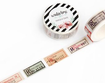 Washi Tape *SHOP EXCLUSIVE* Masking Tape with Registered Mail Labels by Wintertime Crafts for Scrapbooking, Journaling, Gift Wrapping