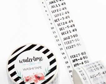 Washi Tape *SHOP EXCLUSIVE* Vintage Ledger Masking Tape by Wintertime Crafts for Scrapbooking, Journaling, Traveler's Notebook, Vertical