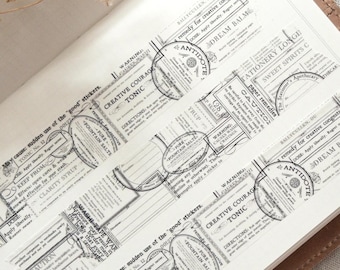 The Stationer's Apothecary Washi Tape from Crea With Gaby, Collage Labels Tape for Junk Journaling