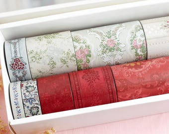 The Heirloom Washi Tape Collection *SHOP EXCLUSIVE* 10 Vintage Wallpaper Tapes by Wintertime Crafts for Journaling, Gift Set