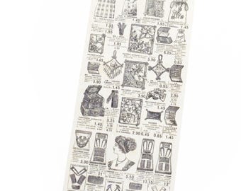 La Parfumerie Washi Tape *SHOP EXCLUSIVE* Retro French Edwardian Catalog by Wintertime Crafts for Scrapbooking, Journaling, With Liner