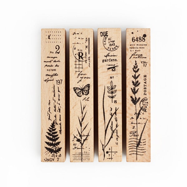 Special Edition Slim Rubber Stamps *SHOP EXCLUSIVE* by Wintertime Crafts - Set of Wood Mounted Stamps for Art Journaling, Travelers Notebook