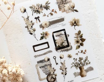 Nostalgia Rub-On Transfers from Crea With Gaby, Decorative Transfer Stickers for Journaling