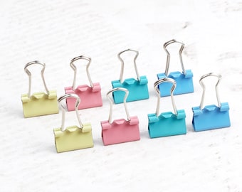 Destash Sale: 30 Mini Binder Clips, Pastel Colored for Crafts and Kids Projects, 0.75"
