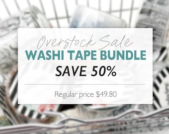 Overstock Washi Tape Bundle - Special Sale 50% Off Decorative Washi Tapes for Scrapbooking, 12 Full Rolls