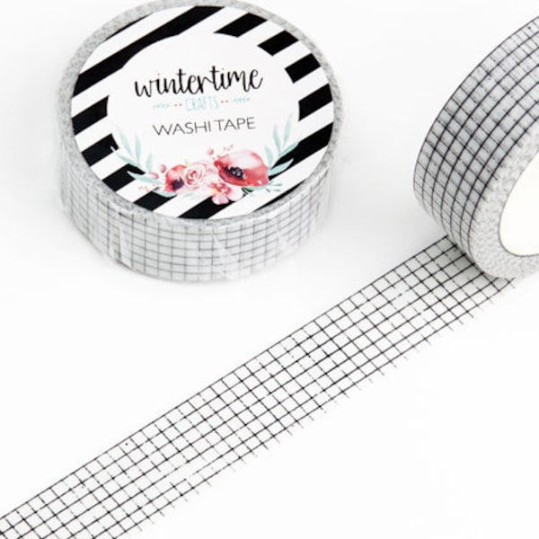 Washi Tape *SHOP EXCLUSIVE* Masking Tape with Distressed Grid by Wintertime Crafts for Scrapbooking, Journaling, Notebook