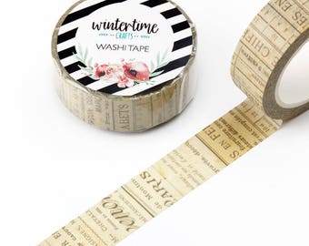 Washi Tape SHOP EXCLUSIVE Masking Tape Collage Style With Vintage Papers by  Wintertime Crafts for Scrapbooking, Journaling, Gift Wrapping 