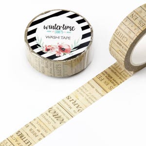 Washi Tape *SHOP EXCLUSIVE* Masking Tape with Vintage French Pages by Wintertime Crafts for Scrapbooking, Journaling, Gift Wrapping