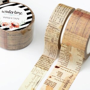 Washi Tape SHOP EXCLUSIVE Masking Tape Collage Style with Vintage Papers by Wintertime Crafts for Scrapbooking, Journaling, Gift Wrapping image 6