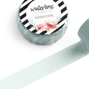 Diamond Line Pattern Washi Tape, Mint Color *SHOP EXCLUSIVE* Subtle Geometric Tape by Wintertime Crafts for Planners, Journaling, Notebooks