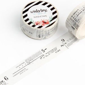 Washi Tape *SHOP EXCLUSIVE* Numbers Collage Masking Tape by Wintertime Crafts for Scrapbooking, Journaling, Traveler's Notebook, Collage