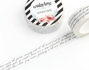 Elegant Writing Washi Tape *SHOP EXCLUSIVE* Masking Tape with Vintage Handwriting by Wintertime Crafts for Scrapbooking, Journaling