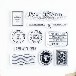 Set of Clear Stamps Postcard Stamp and Special Delivery SHOP