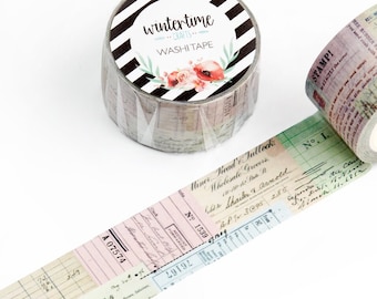 Washi Tape *SHOP EXCLUSIVE* Pastel Pages Masking Tape by Wintertime Crafts for Scrapbooking, Journaling, Notebooks - Decorative Collage Tape