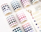 Dots Washi Tape - Die Cut Washi Circle Sticker, Individual Round Dot, Masking Tape for Crafts, Scrapbooking, Notebooks, Journaling, Planner