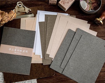 Textured Paper Pack by MO•Card - 15 Sheets Handmade Paper for Junk Journals, Notebook, Paper Crafts, Scrapbooking, Journaling, Canvas