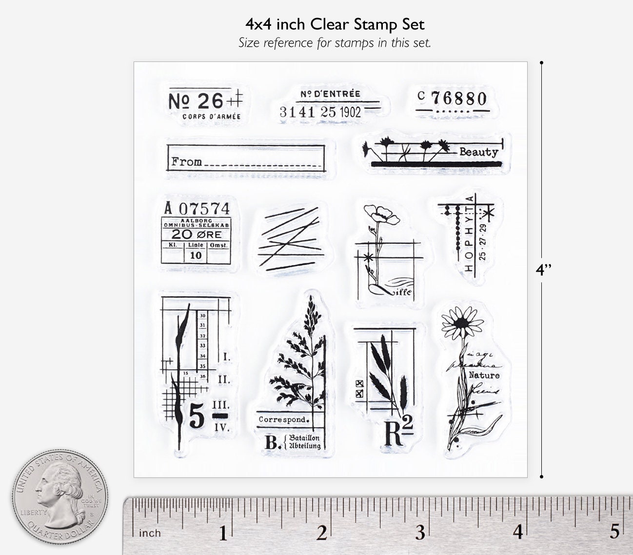 Set of Clear Stamps Postcard Stamp and Special Delivery SHOP EXCLUSIVE for  Paper Crafts, Scrapbooking, Art Journaling, Stationery 4x4 In 