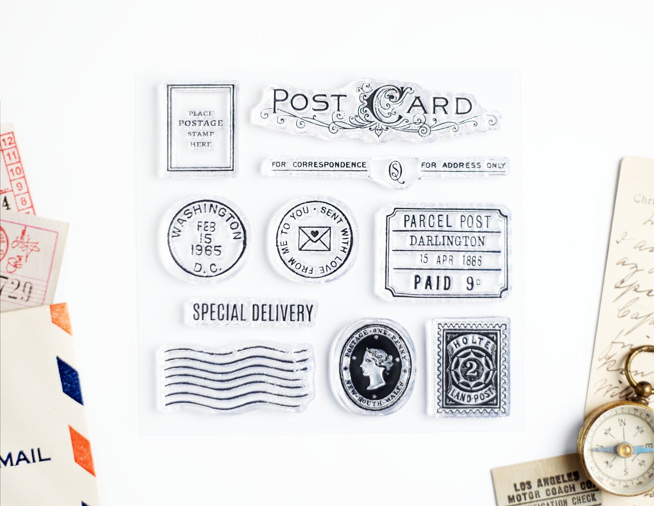 ZFPARTY Air Mail Postage Clear Stamps Scrapbook Paper Craft Clear Stamp  Scrapbooking