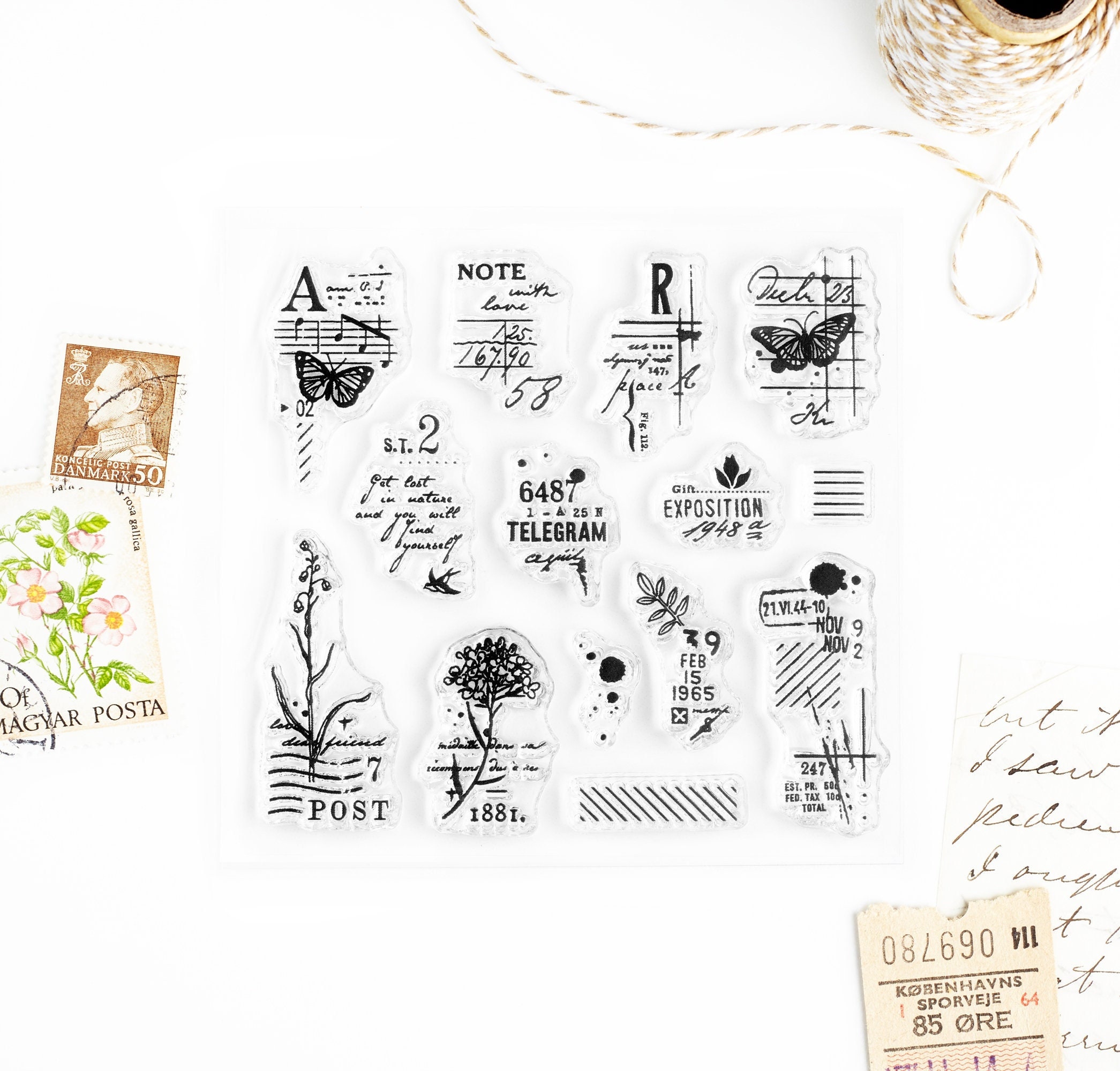 Forest Stamp Stickers Journal Supplies Craft Stickers Planner Supplies  Scrapbooking Animal Stickers Scrapbook Ephemera 