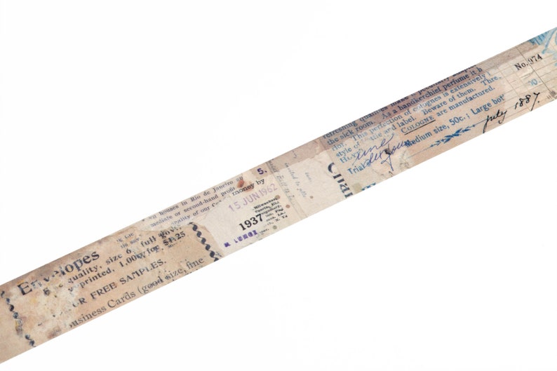 Washi Tape *SHOP EXCLUSIVE* Retro Collage Masking Tape by Wintertime Crafts for Scrapbooking, Journaling, Traveler's Notebook - Brown Pages image 2