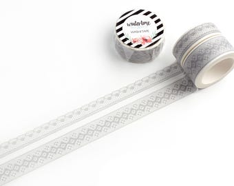 Grey Lace Washi Tapes *SHOP EXCLUSIVE* Masking Tape with Elegant Patterns by Wintertime Crafts for Scrapbooking, Journaling, Gift Wrapping
