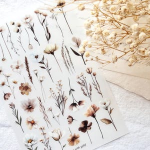 Timeless Rub-On Transfers from Crea With Gaby, Decorative Floral Transfer Stickers for Journaling