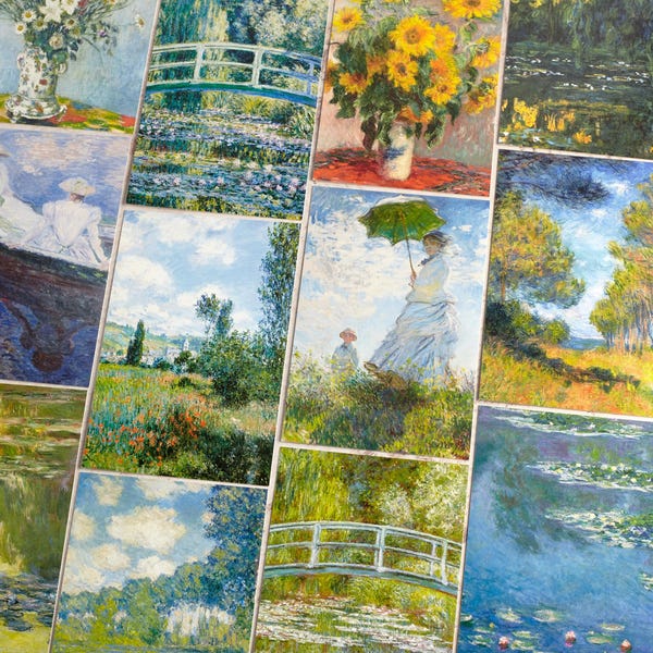 The Classic Claude Monet Postcard Set *SHOP EXCLUSIVE* - Set of 30 Impressionism Paintings Art Print Cards for Paper Crafts, Snail Mail