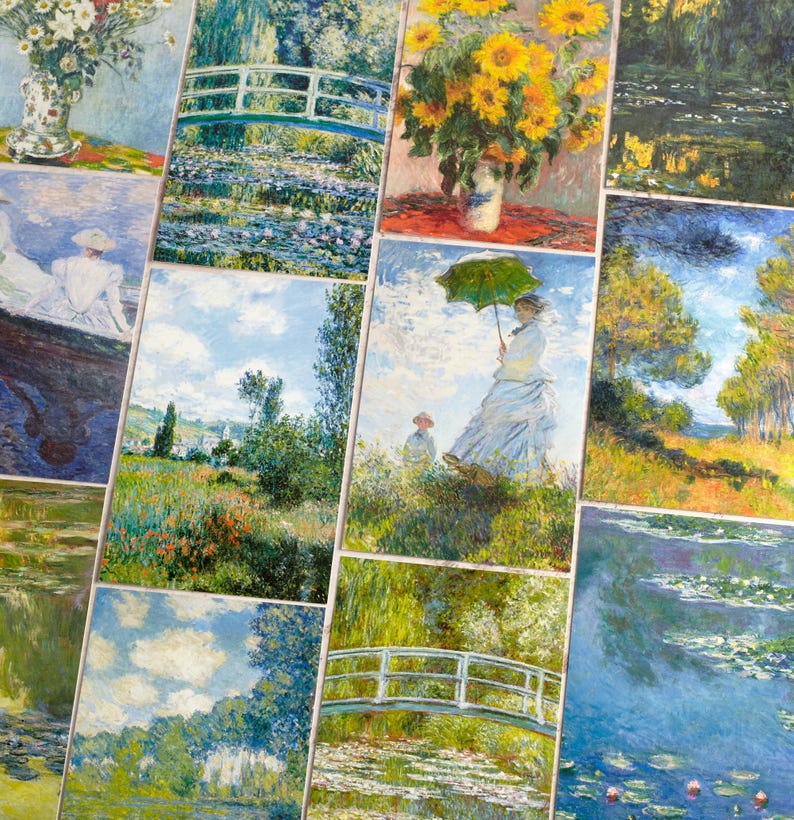 The Classic Claude Monet Postcard Set *SHOP EXCLUSIVE* - Set of 30 Impressionism Paintings Art Print Cards for Paper Crafts, Snail Mail image 1