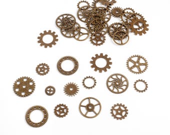 Destash Sale: 15 Steampunk Metal Gears for Paper Crafts, Scrapbooking, Journals