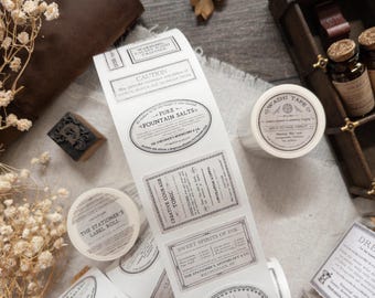 The Stationer's Label Roll, Pre-Cut Washi Tape from Crea With Gaby, Tape for Junk Journaling